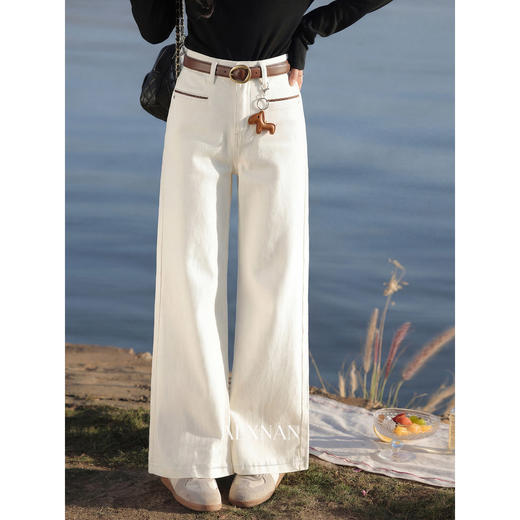 鹿向南【0328/20:00新品前一小时7折限量100件】白色牛仔裤 商品图3