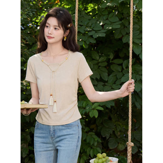 鹿向南【0328/20:00新品前一小时7折】黄色T恤 商品图0