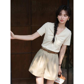 鹿向南【0328/20:00新品前一小时7折】杏色T恤