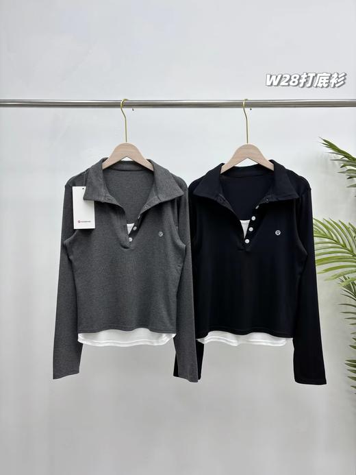 F032571一包2件装春季新款纽扣假两件可外穿打底衣高弹力长袖T恤 商品图0