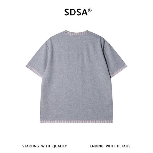 26T242SDSA男装2026新款高贵轻奢潮牌拼接小众设计圆领短袖T恤百搭上衣 商品图4