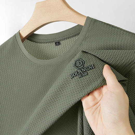 【DDP】大依优型大码男装圆领短袖T恤冰丝镂空休闲运动百搭半袖上衣男士 商品图4