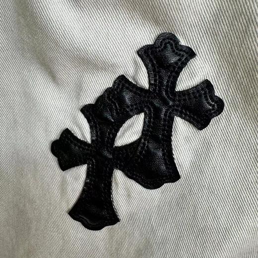 F032517不规则分布十字贴布风格侧排十字架休闲长裤卫裤 商品图7