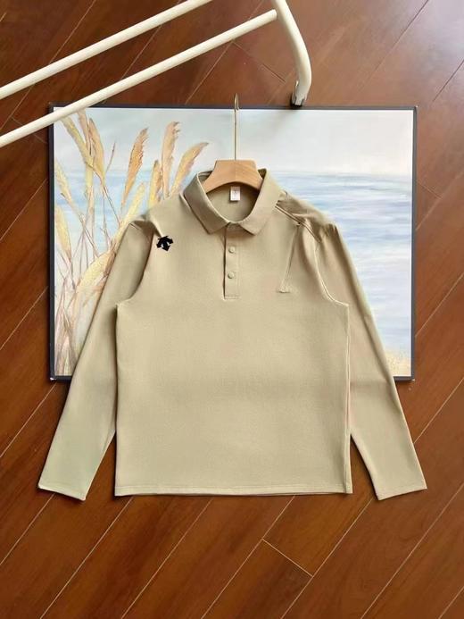 F032555小翻领门襟排扣运动商务设计款长袖POLO衫上衣 商品图3