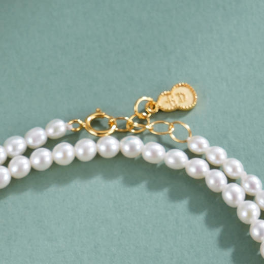 子佩集【灵狐面具】银S925珍珠惜王妃手链【QNS0022-3】3mm珠镀金绿松石蝴蝶2601 商品图4