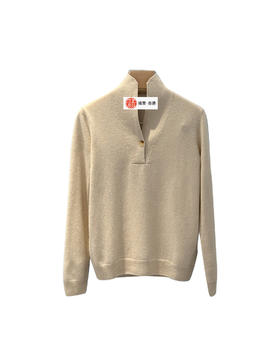 女款单扣Polo领羊绒针织衫毛衣zh015