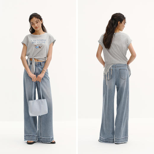 商场同款|森马插画师联名T恤女夏季短款宽松图案2026新款趣味上衣 商品图4