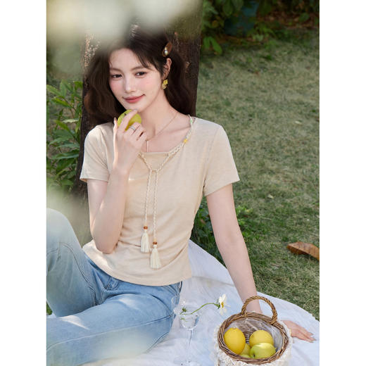 鹿向南【0328/20:00新品前一小时7折】黄色T恤 商品图4