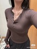 F032505春夏新品四色小半领纽扣紧身打底衫长袖T恤 商品缩略图14
