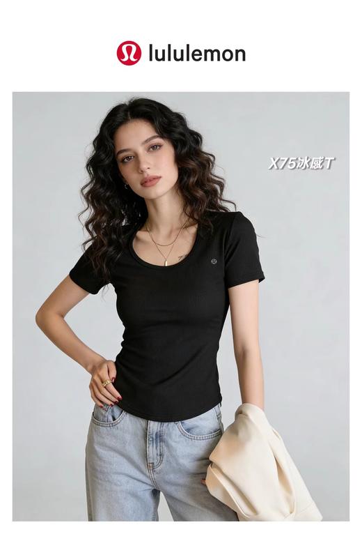 F032570一包3件装春夏新款女士三色冰感大U领燕尾短袖T恤 商品图14