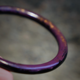 【沉华·紫韵金晖大漆手镯】特细圆镯6mm