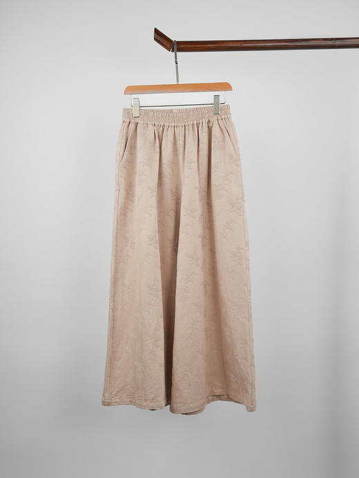 致橡树2023中式棉麻提花阔腿裤休闲裤V211143 商品图2