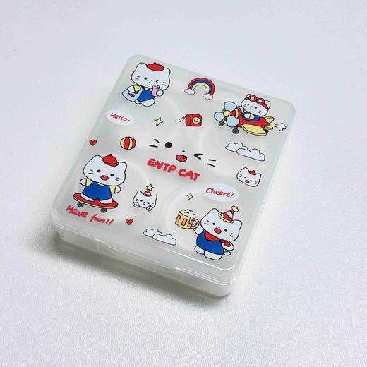 可爱卡通星座猫咪风隐形眼镜盒含镊子小棒双联盒2副装B28 商品图10