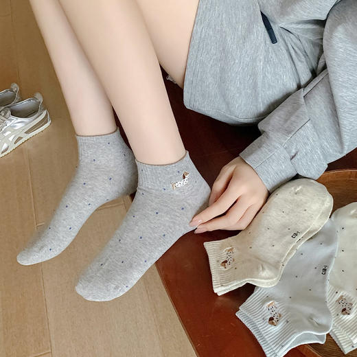 基础波点刺绣腊肠狗女袜-纪念日百货门店同款170794237 商品图2
