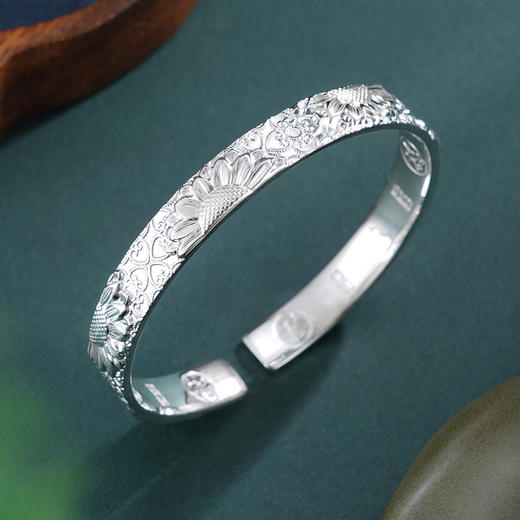 子佩集【向阳而歌】银S999手镯【SZ009208】炫彩向日葵太阳花2602 商品图0