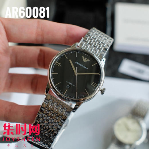 原单阿玛尼AR60081｜男士机械腕表 表界的“简高级感”天花板，黑盘银针+精钢表带 商品图0