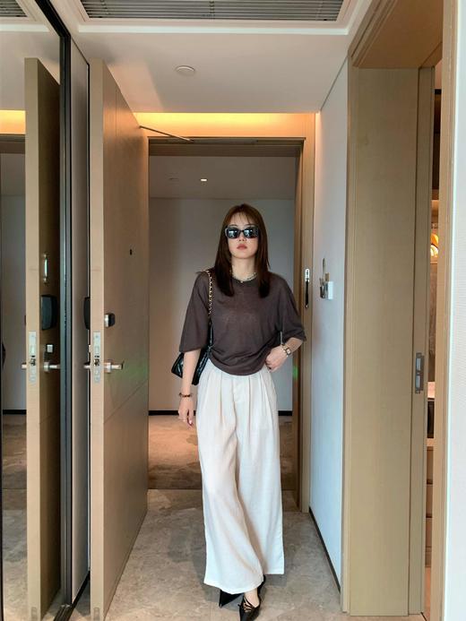 LO*W CLA*SIC 新款 纯色直筒宽松亚麻天丝休闲裤西装裤 商品图7