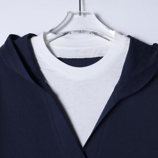 SDSA男装2026新款轻奢潮牌撞色假两件连帽短袖T恤百搭休闲上衣 商品图1