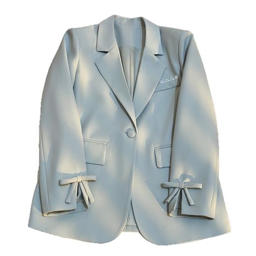 【清风外衣】蓝色千金感名媛西装外套！女2026春季新款独特袖口蝴蝶结设计小西服！ 商品图4