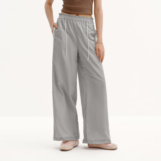 商场同款|森马休闲裤女夏季撞色长裤2026新款松弛感显腿长阔腿裤 商品图1