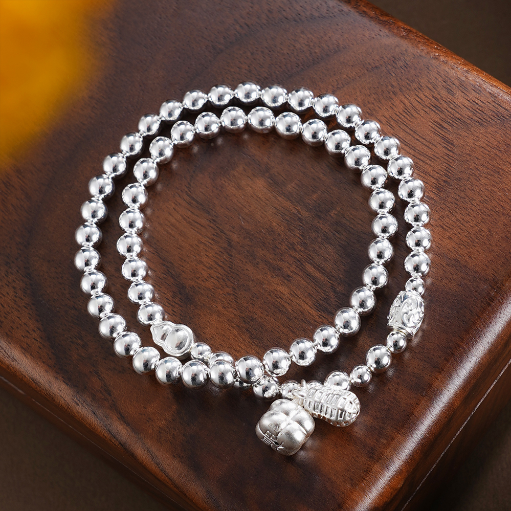 子佩集【‌‌好事发生】银S999手串手链【SC001767】柿子花生葫芦串珠多层多圈手链2602