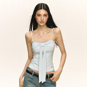 Ariseism 美式复古设计感胸前蝴蝶结吊带背心女夏季新款