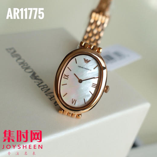 原单阿玛尼 AR11775 女士腕表｜复古金表界的“颜值天花板” 白鹿同款 椭圆贝母盘+钢带 商品图2