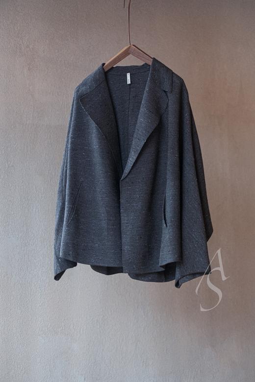 Boboutic 26SS 褐蓝/深灰星芒丝棉肌理针织茧型外套 商品图13