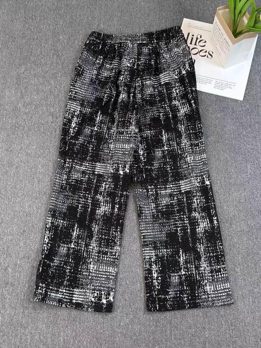 F032546宽松直筒剪裁绳松紧腰设计男女同款美式扎染休闲裤 商品图3