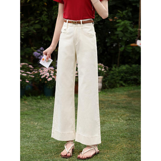 鹿向南【0328/20:00新品前一小时7折】杏色牛仔裤 商品图0