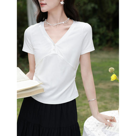 鹿向南【0328/20:00新品前1小时7折限量100件】白色T恤 商品图2