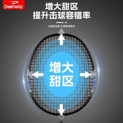 【送羽毛球2个】德尔惠1618全碳素一体羽毛球拍套装 商品图3