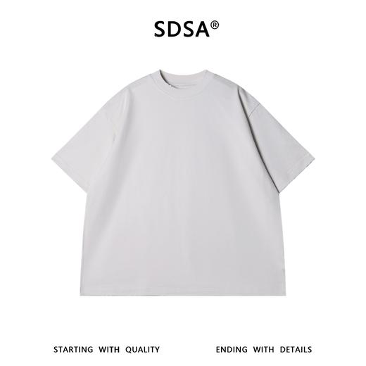 SDSA男装2026新款高贵轻奢时尚简约纯色领口磨破设计圆领短袖T恤 商品图0
