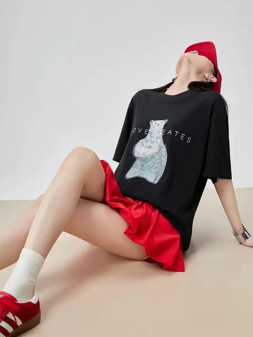 F032574夏季新款飞马刺绣圆领宽松休闲百搭短袖T恤 商品图6