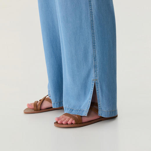 马克珍妮天丝软牛仔女童开叉直筒裤2026年夏装新款560656 商品图3