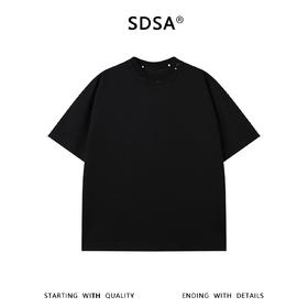 SDSA男装2026新款高贵轻奢韩系潮牌领口铆钉设计短袖T恤百搭宽松