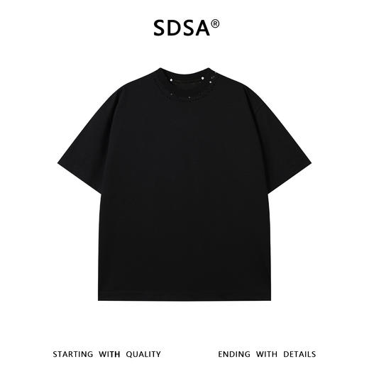SDSA男装2026新款高贵轻奢韩系潮牌领口铆钉设计短袖T恤百搭宽松 商品图0