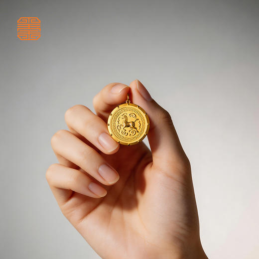 玺匠金铺《金马踏云》金马呈祥吊坠生肖马年福运吉祥足金项坠礼物 商品图5