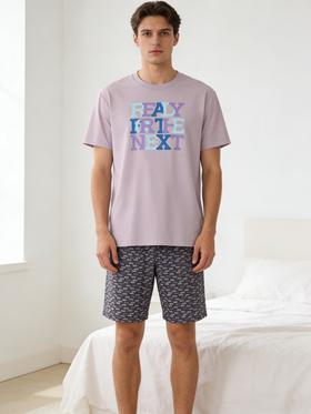 【全棉吸汗】SCHIESSER 德国 舒雅男士圆领短袖短裤套装39/22639H