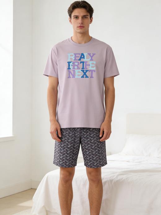 【全棉吸汗】SCHIESSER 德国 舒雅男士圆领短袖短裤套装39/22639H 商品图0