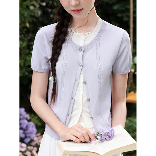 鹿向南【0328/20:00新品前一小时7折限量100件】紫色针织衫 商品图2