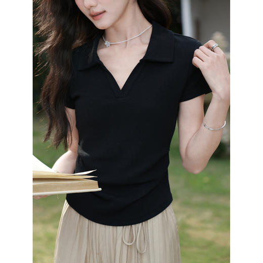 鹿向南【0328/20:00新品前一小时7折】黑色T恤 商品图2