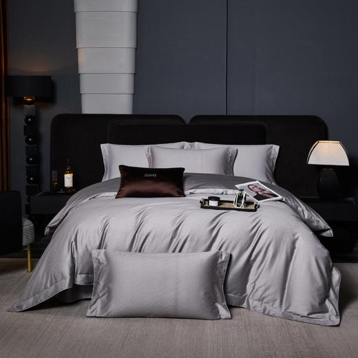 长绒棉大提花四件套-光之舞（银灰） 商品图0