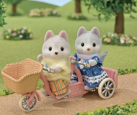 森贝儿家族哈士奇犬双人自行车套女孩仿真过家家儿童玩具 商品图1