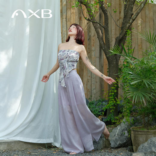 爱暇步印花瑜伽抹胸背心女2026春夏新款绑带设计轻薄一体杯瑜伽服 商品图4