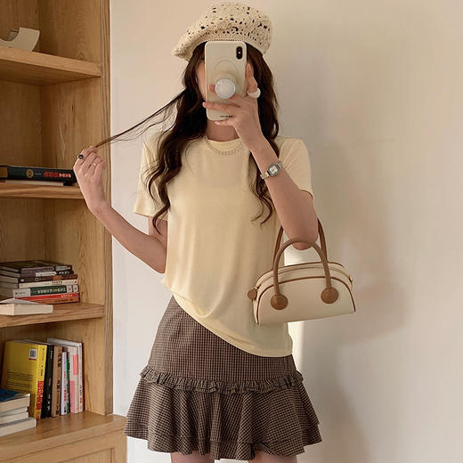 【79.9元2件】森岛 春夏莫代尔蚕丝羊毛针织衫 超柔裸感显瘦T恤衫 商品图1