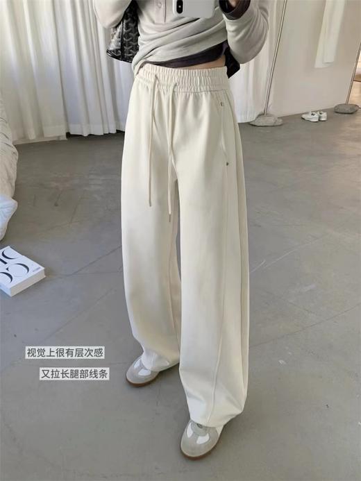 F032578简约松弛感阔腿运动裤女抽绳垂感休闲裤直筒卫裤 商品图14