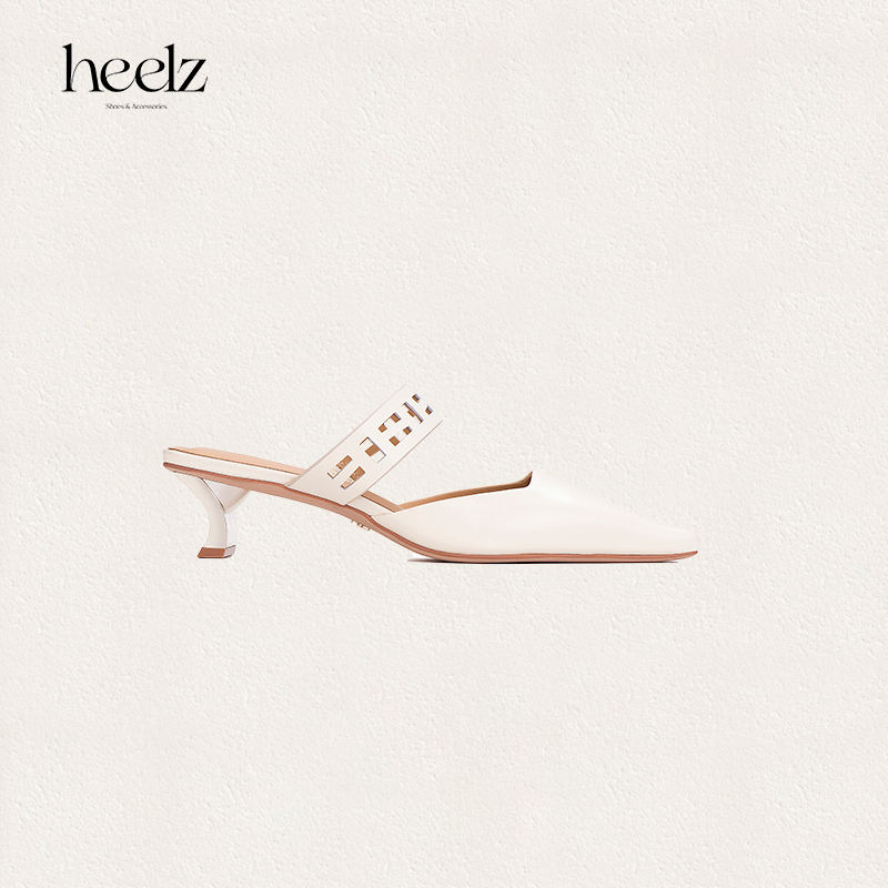 heelz设计师手工鞋履 ｜繁花积木跟羊皮穆勒鞋 4.5公分
