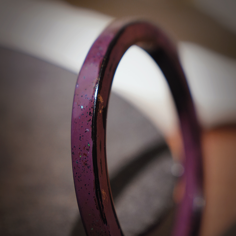 【福之星空大漆手镯】方镯特细6mm