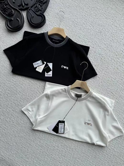 F032572秋冬新款情侣款珠地纯棉圆领刺绣柔软舒适短袖薄T恤 商品图3